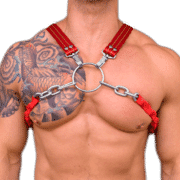 Leather & Chain & Sleeve X Style Harness 1