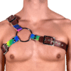 Leather & Rainbow Y Style Harness 1