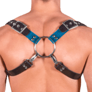 Rubber & Tinted PVC 8 Style Harness with Blue Tinted PVC 1