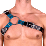 Rubber & Tinted PVC Y Style Harness with Blue Tinted PVC 1