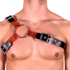 Rubber & Tinted PVC Y Style Harness with Red Tinted PVC 1