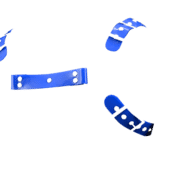 Solid PVC Two Tone H Style Harness with Blue Solid PVC 1 1