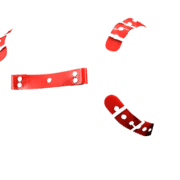 Solid PVC Two Tone H Style Harness with Red Solid PVC 1 1